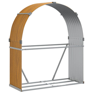 Vidaxl haardhoutopslag 120x45x140 cm gegalvaniseerd staal houtlook
