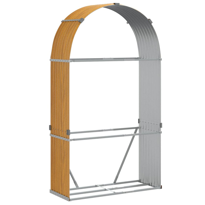 Load image into Gallery viewer, Vidaxl haardhoutopslag 120x45x210 cm gegalvaniseerd staal lichtbruin
