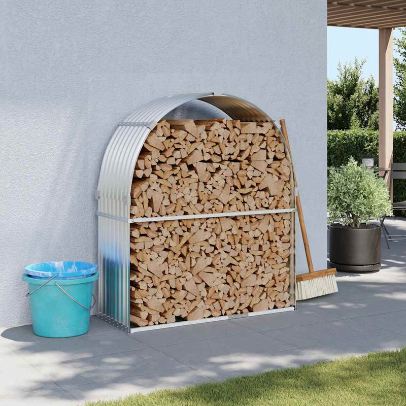 Load image into Gallery viewer, Vidaxl haardhoutopslag 120x45x140 cm gegalvaniseerd staal zilverkleur
