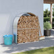 Vidaxl haardhoutopslag 120x45x140 cm gegalvaniseerd staal zilverkleur