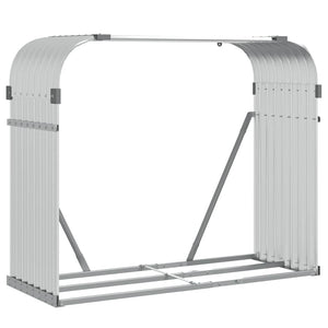 Vidaxl haardhoutopslag 120x45x100 cm gegalvaniseerd staal zilverkleur