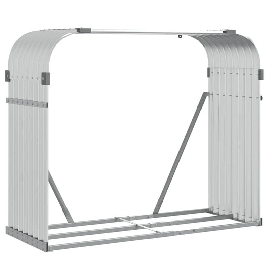 Vidaxl haardhoutopslag 120x45x100 cm gegalvaniseerd staal zilverkleur
