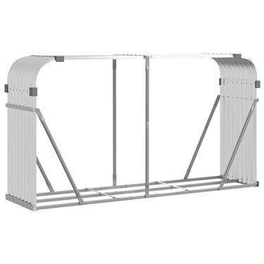 Vidaxl haardhoutopslag 180x45x100 cm gegalvaniseerd staal zilverkleur