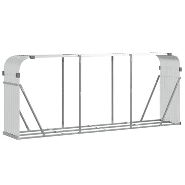 Vidaxl haardhoutopslag 234x45x100 cm gegalvaniseerd staal zilverkleur