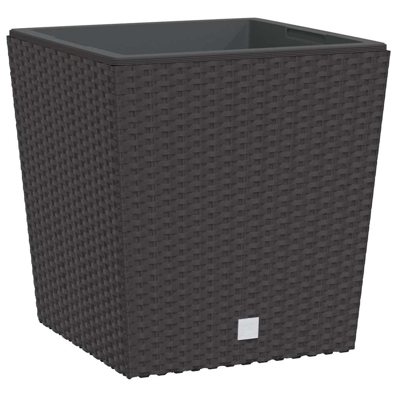 Load image into Gallery viewer, Vidaxl plantenbak met uitneembare bak rattan-look 21 32 l pp bruin

