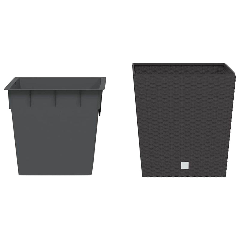 Load image into Gallery viewer, Vidaxl plantenbak met uitneembare bak rattan-look 21 32 l pp bruin
