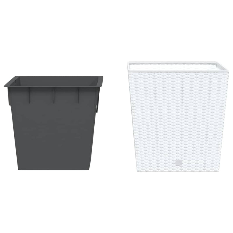 Load image into Gallery viewer, Vidaxl plantenbak met uitneembare bak rattan-look 37 64 l pp wit
