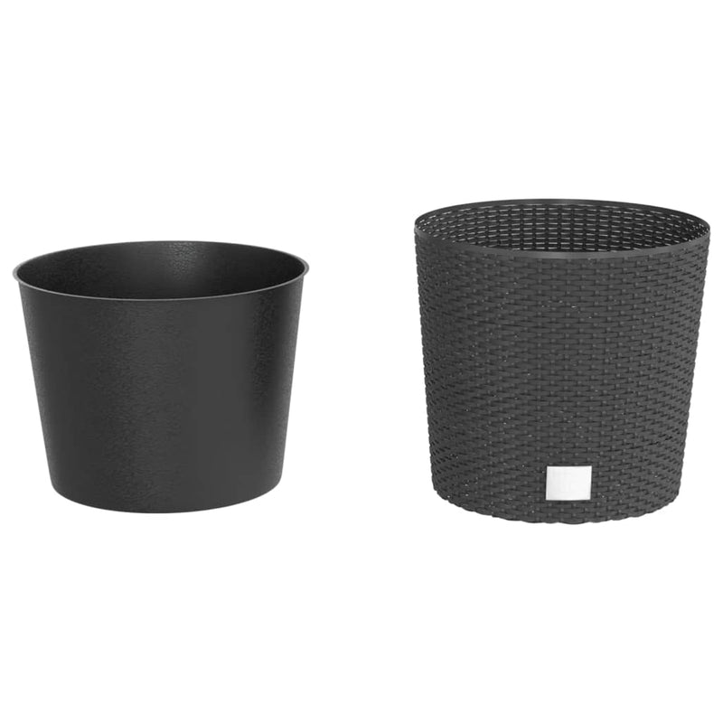Load image into Gallery viewer, Vidaxl plantenbak uitneembare bak rattan-look 15 15,3 l pp antraciet
