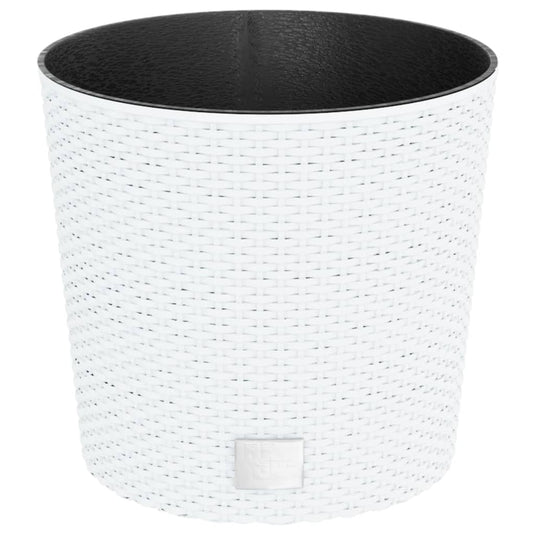 Vidaxl plantenbak met uitneembare bak rattan-look 15 15,3 l pp wit