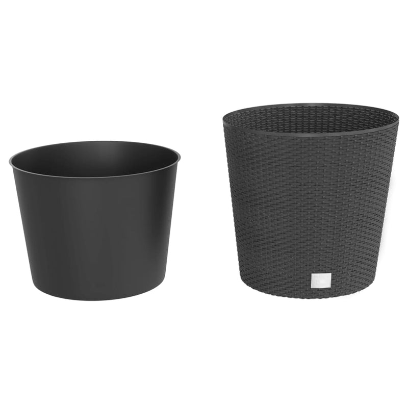 Load image into Gallery viewer, Vidaxl plantenbak uitneembare bak rattan-look 35 37,5 l pp antraciet
