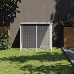 Vidaxl kippenhok met dak 103x98x90 cm gegalvaniseerd staal lichtgrijs