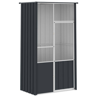 Vidaxl vogelkooi 115x78x200 cm gegalvaniseerd staal antracietkleur