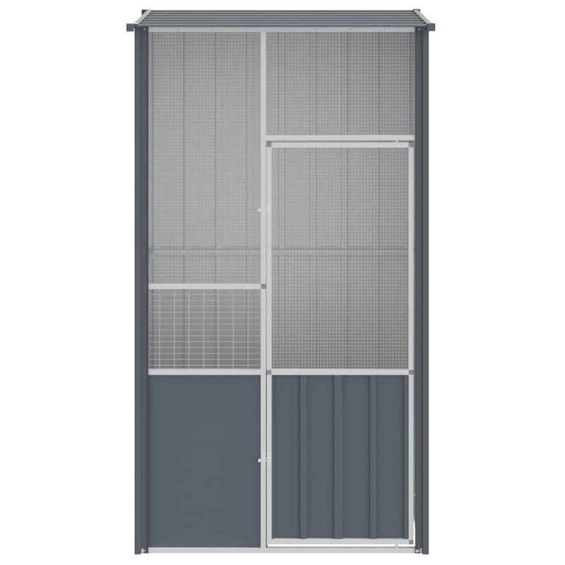 Load image into Gallery viewer, Vidaxl vogelkooi 115x78x200 cm gegalvaniseerd staal antracietkleur
