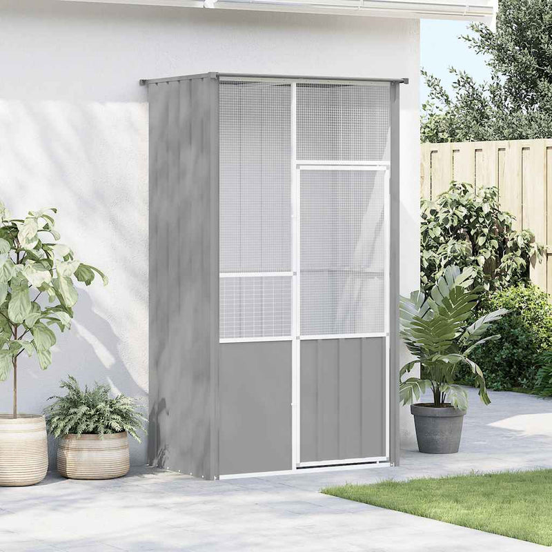 Load image into Gallery viewer, Vidaxl vogelkooi 115x78x200 cm gegalvaniseerd staal grijs
