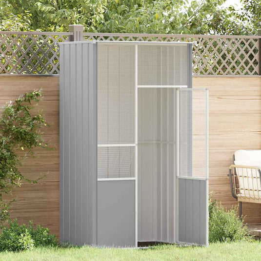 Vidaxl vogelkooi 115x78x200 cm gegalvaniseerd staal grijs