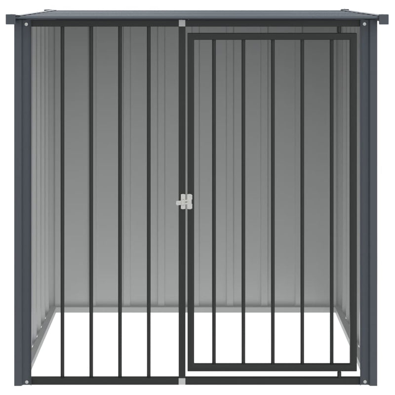 Load image into Gallery viewer, Vidaxl hondenhok met dak 110x103x109 cm gegalvaniseerd staal zwart
