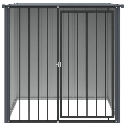 Vidaxl hondenhok met dak 110x103x109 cm gegalvaniseerd staal zwart
