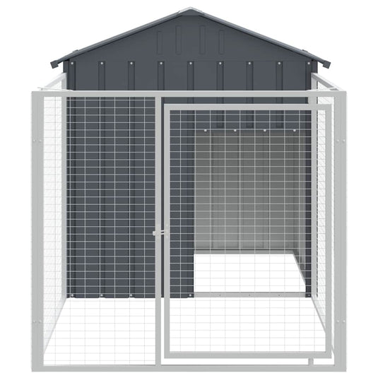 Vidaxl hondenhok met dak 117x201x123 cm gegalvaniseerd staal antraciet
