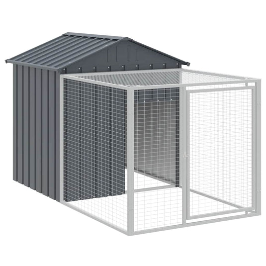 Vidaxl kippenhok met ren antraciet 117x201x123 cm gegalvaniseerd staal