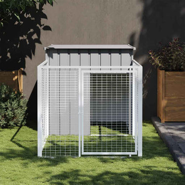 Vidaxl hondenhok met ren lichtgrijs 110x201x110 cm gegalvaniseerd staal