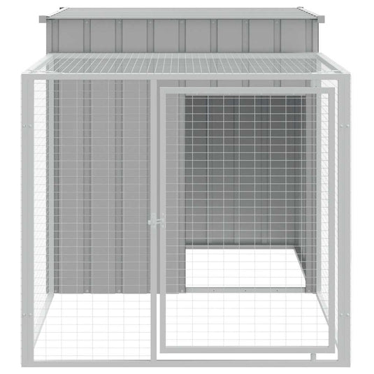 Vidaxl kippenhok met ren lichtgrijs 110x201x110 cm gegalvaniseerd staal