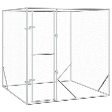 Vidaxl hondenkennel voor buiten 2x2x2 m gegalvaniseerd staal zilver