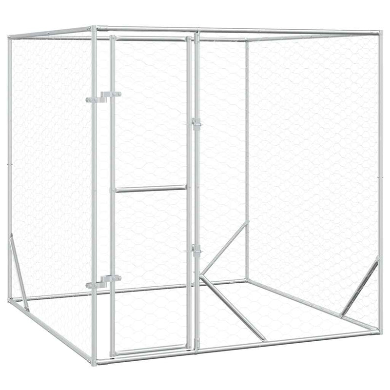 Load image into Gallery viewer, Vidaxl hondenkennel voor buiten 2x2x2 m gegalvaniseerd staal zilver
