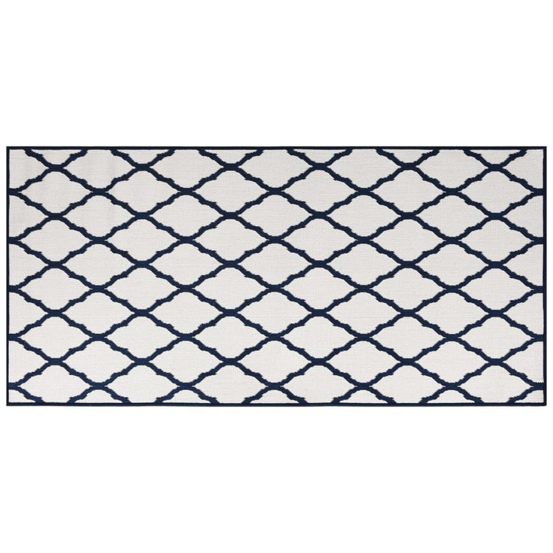 Load image into Gallery viewer, Vidaxl buitenkleed omkeerbaar 100x200 cm marineblauw en wit
