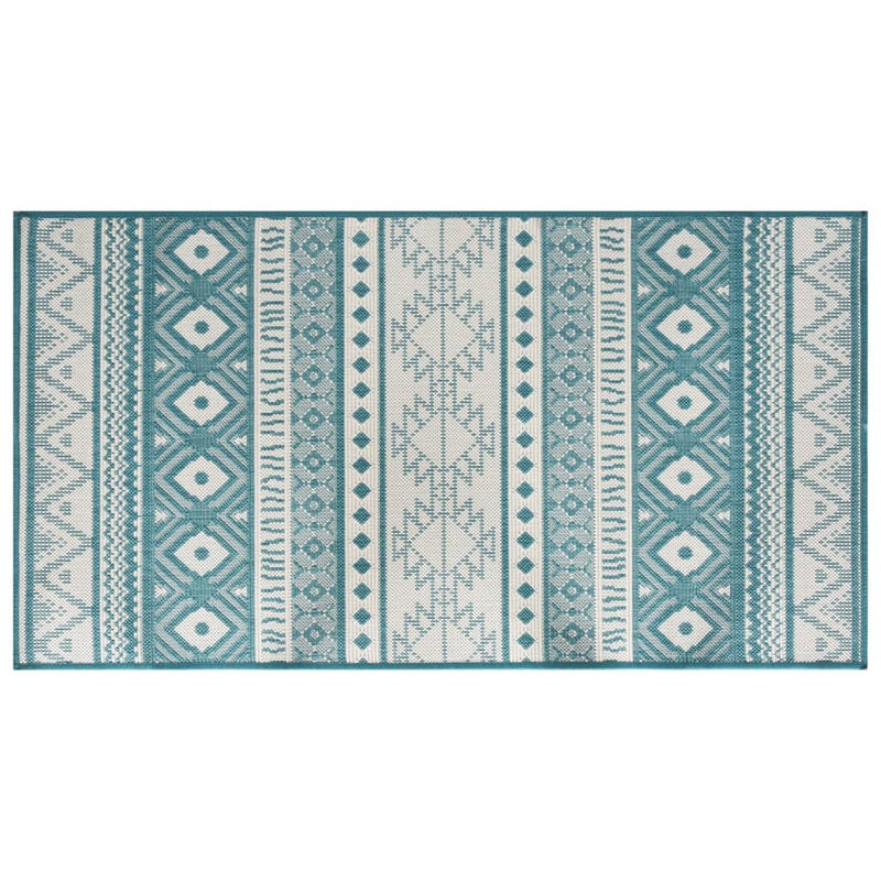 Load image into Gallery viewer, Vidaxl buitenkleed omkeerbaar 80x150 cm aqua en wit

