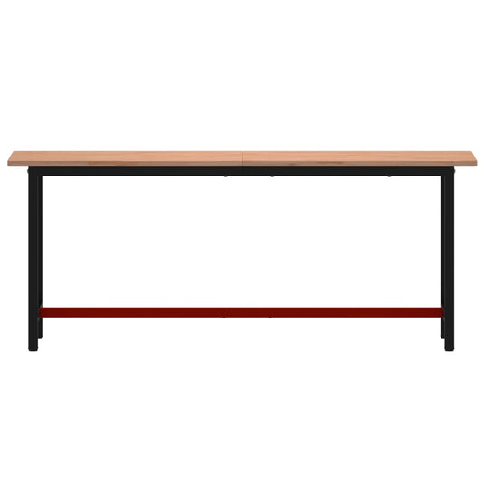 VidaXL Werkbank 200x55x81,5 cm massief beukenhout en metaal