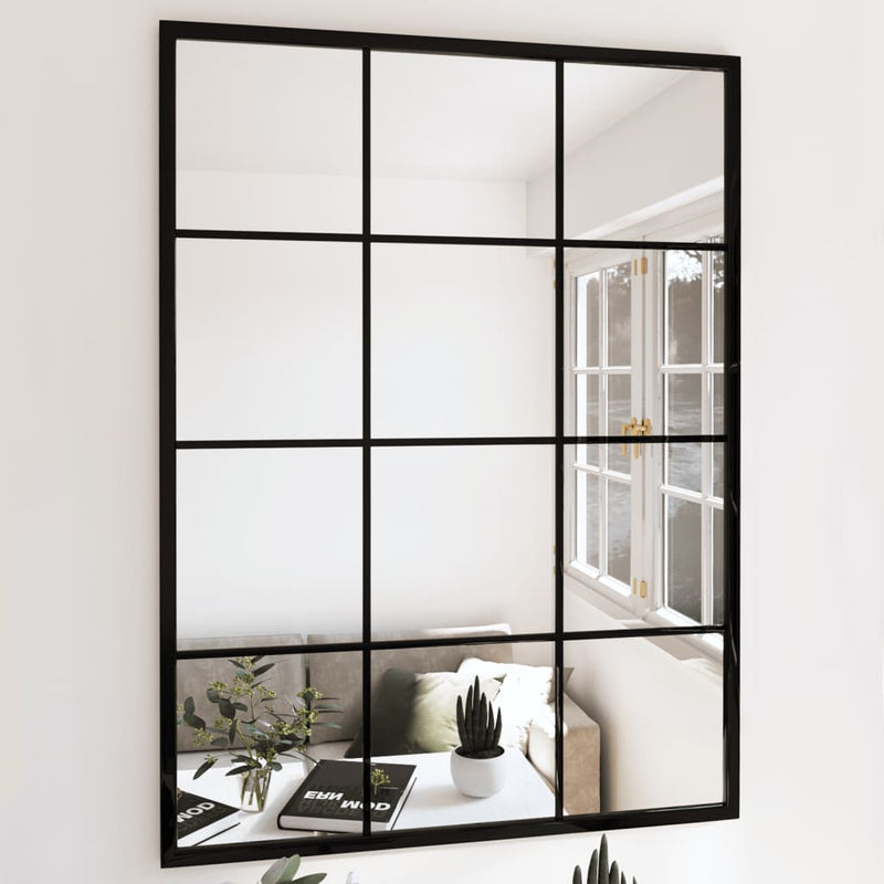 Load image into Gallery viewer, Vidaxl wandspiegels 2 st 80x60 cm metaal zwart
