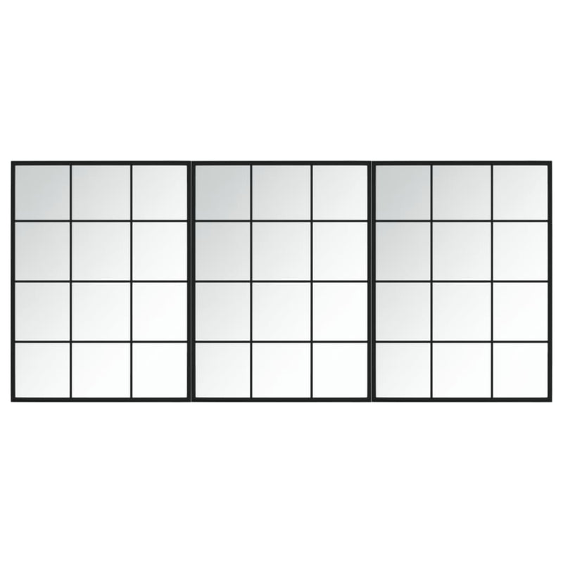 Load image into Gallery viewer, VidaXL Wandspiegels 3 st 80x60 cm metaal zwart
