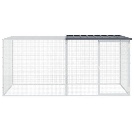 VidaXL Kippenhok met dak 203x98x90 cm gegalvaniseerd staal antraciet