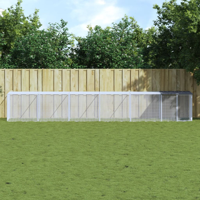 Load image into Gallery viewer, VidaXL Kippenhok met dak 603x98x90 cm gegalvaniseerd staal antraciet
