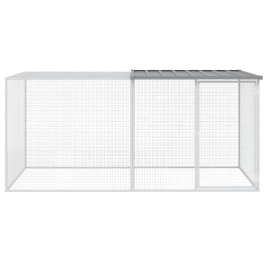 Vidaxl kippenhok met dak 203x98x90 cm gegalvaniseerd staal lichtgrijs
