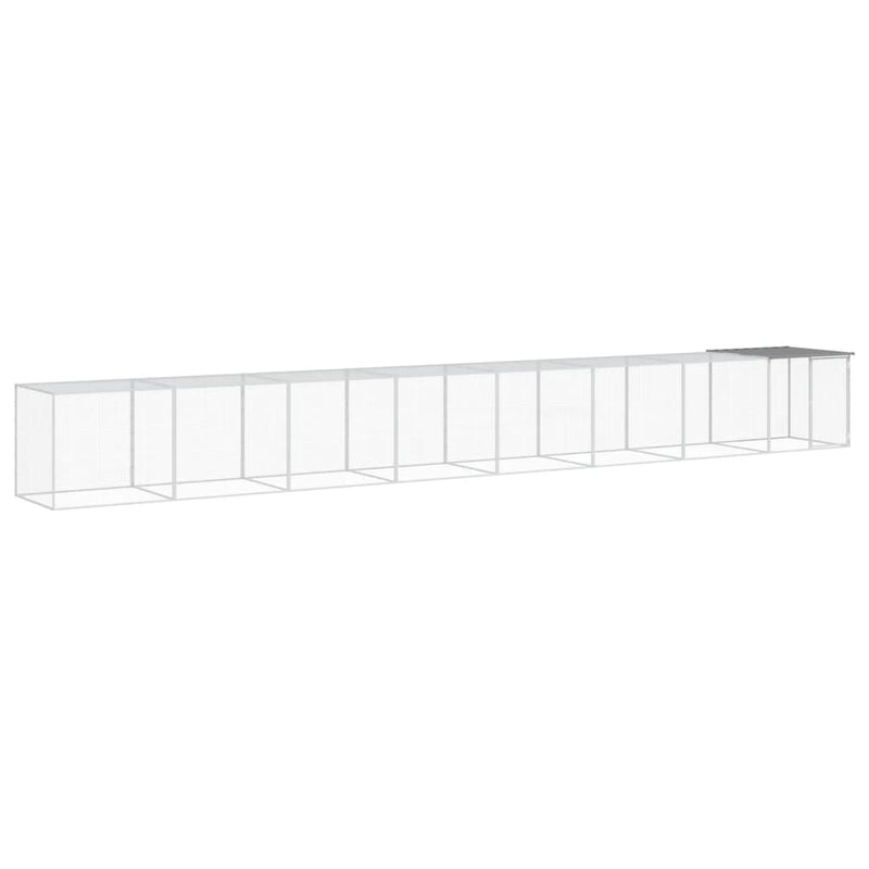 Load image into Gallery viewer, VidaXL Kippenhok met dak 803x98x90 cm gegalvaniseerd staal lichtgrijs
