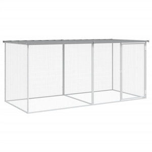 Vidaxl kippenhok met dak lichtgrijs 203x98x90 cm gegalvaniseerd staal