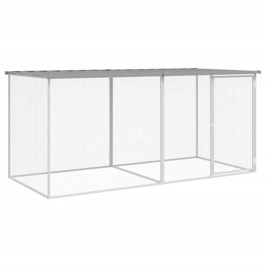 Vidaxl kippenhok met dak lichtgrijs 203x98x90 cm gegalvaniseerd staal