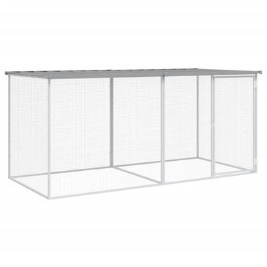 Vidaxl kippenhok met dak lichtgrijs 203x98x90 cm gegalvaniseerd staal