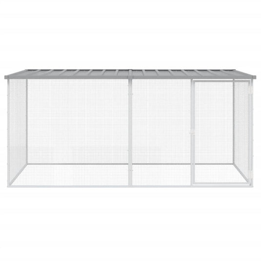 Vidaxl kippenhok met dak lichtgrijs 203x98x90 cm gegalvaniseerd staal