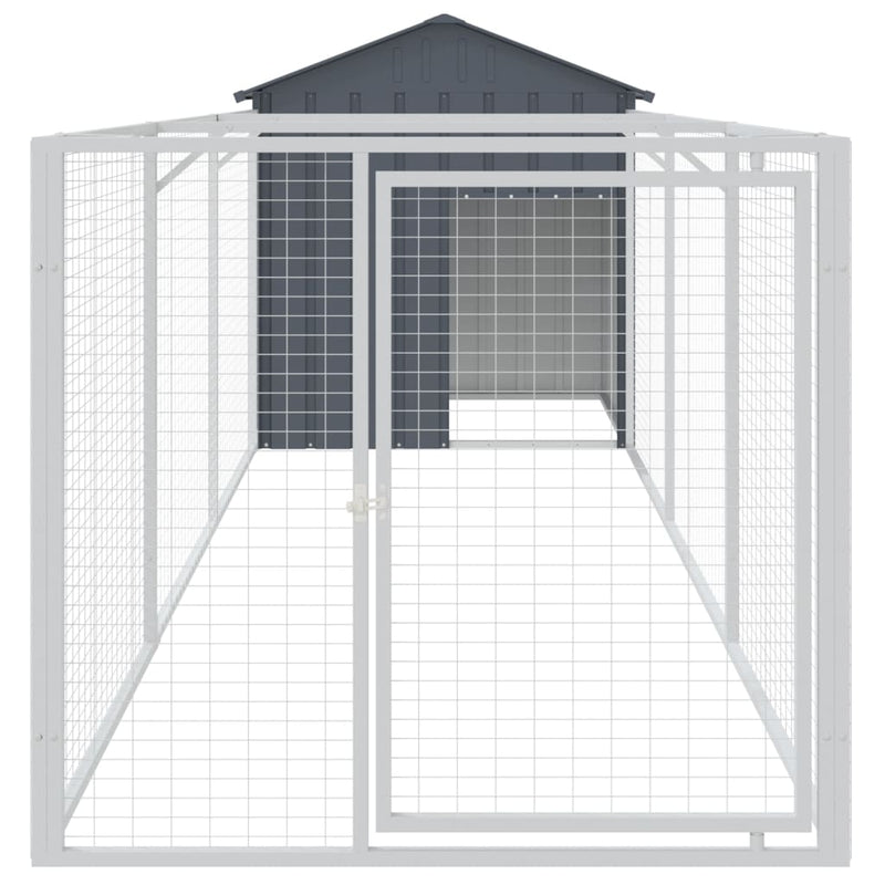 Load image into Gallery viewer, VidaXL Hondenhok met dak 117x405x123 cm gegalvaniseerd staal antraciet
