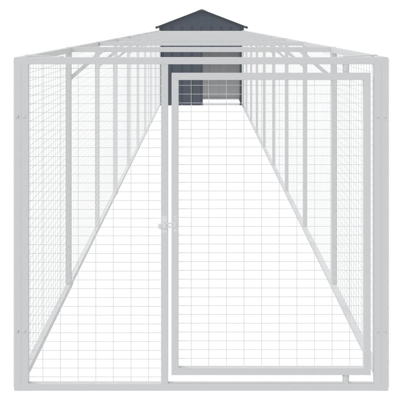 Load image into Gallery viewer, VidaXL Hondenhok met dak 117x1017x123 cm staal antracietkleurig
