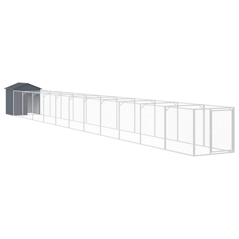 Load image into Gallery viewer, VidaXL Hondenhok met dak 117x1221x123 cm staal antracietkleurig
