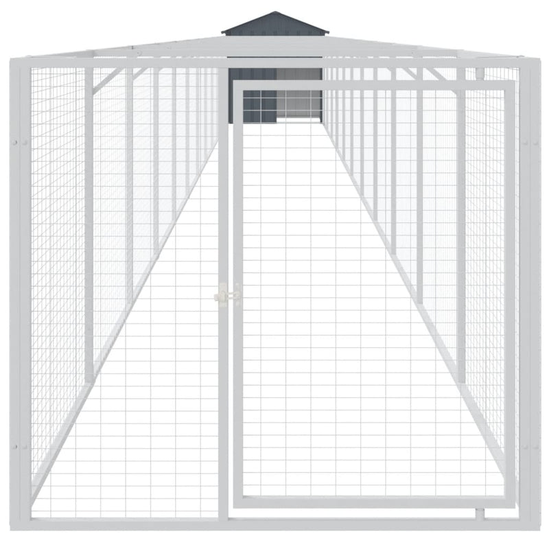 Load image into Gallery viewer, VidaXL Hondenhok met dak 117x1221x123 cm staal antracietkleurig
