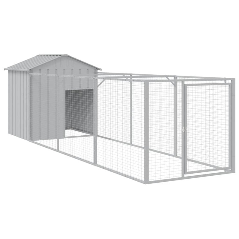Load image into Gallery viewer, VidaXL Hondenhok met dak 117x405x123 cm staal lichtgrijs
