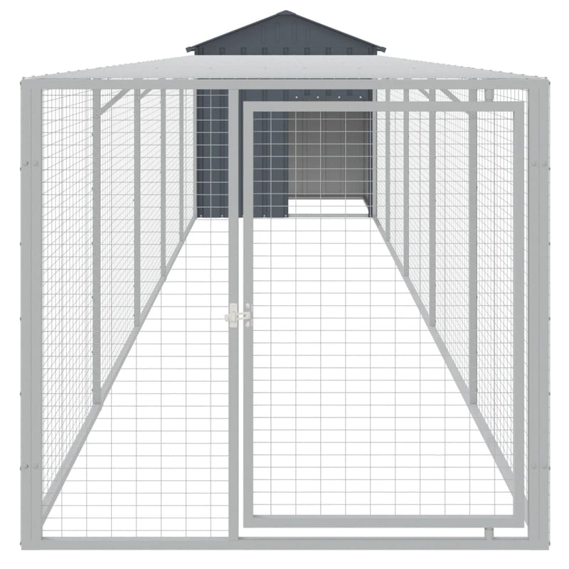 Load image into Gallery viewer, VidaXL Kippenhok met ren 117x609x123 cm gegalvaniseerd staal antraciet

