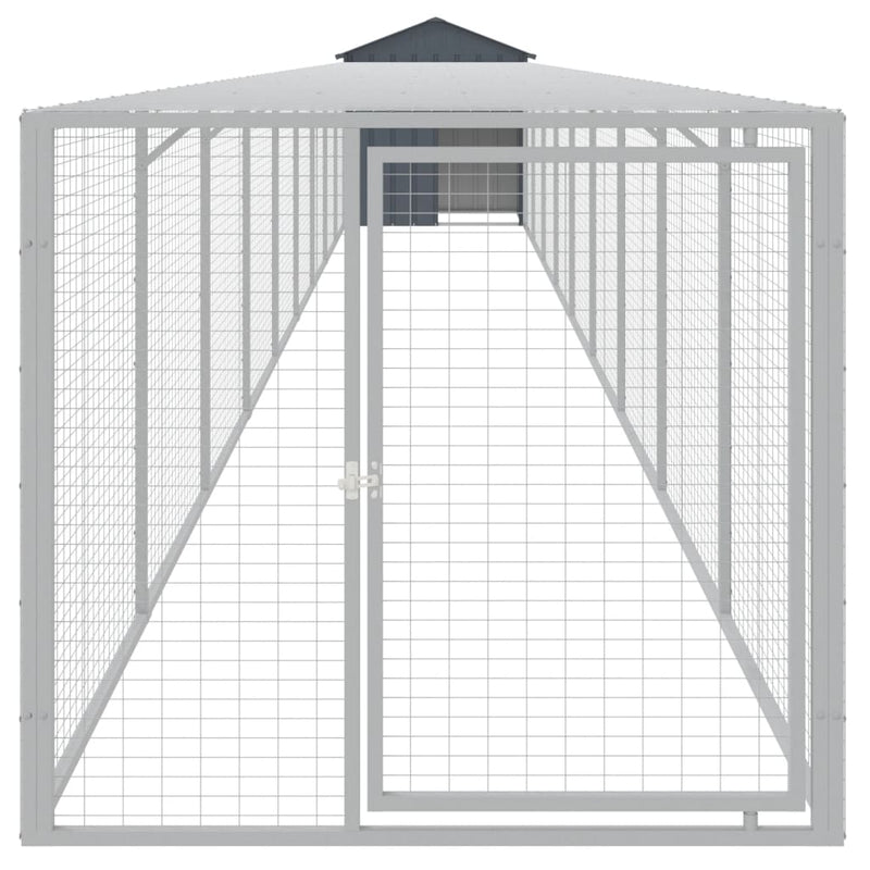 Load image into Gallery viewer, VidaXL Kippenhok met ren 117x1017x123 cm staal antracietkleurig
