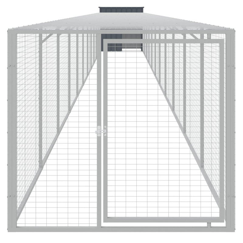 Load image into Gallery viewer, VidaXL Kippenhok met ren 110x1221x110 cm staal antracietkleurig
