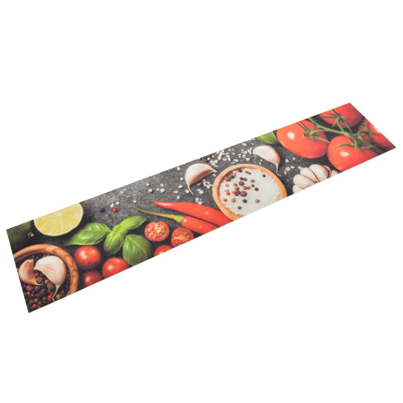 Load image into Gallery viewer, Vidaxl keukenmat wasbaar groenteprint 60x300 cm fluweel
