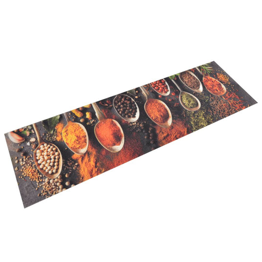 Vidaxl keukenmat wasbaar lepel- en kruidenprint 45x150 cm fluweel
